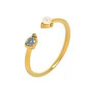 Natural Opal Zircon December Birthstone Ring