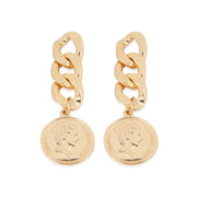 Silver Needle Cold Wind Chain Stud Earrings