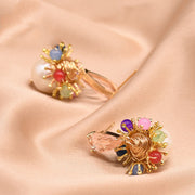 GLSEEVO Natural  Water White Pearl  Drop Earring 925 Sterling Silver For Women Girls Pendant Colorful  Fine Jewelry GE0818