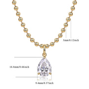 Wish Light - A Fashionable And Trendy Diamond Jewelry Necklace Pendant Set With Pear-shaped Moissanite S925 Sterling Silver And Gold Plating