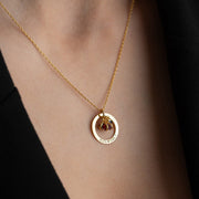 Personalized Engraved Birthstone Circle Necklace