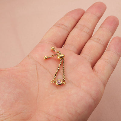 Stainless Steel Adjustable Birthstone Ring Fashion