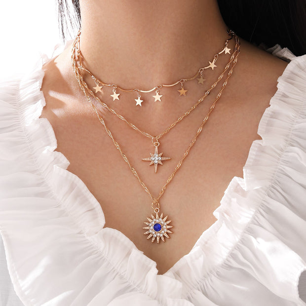 Personalized Multi-layered Five-pointed Star Necklace