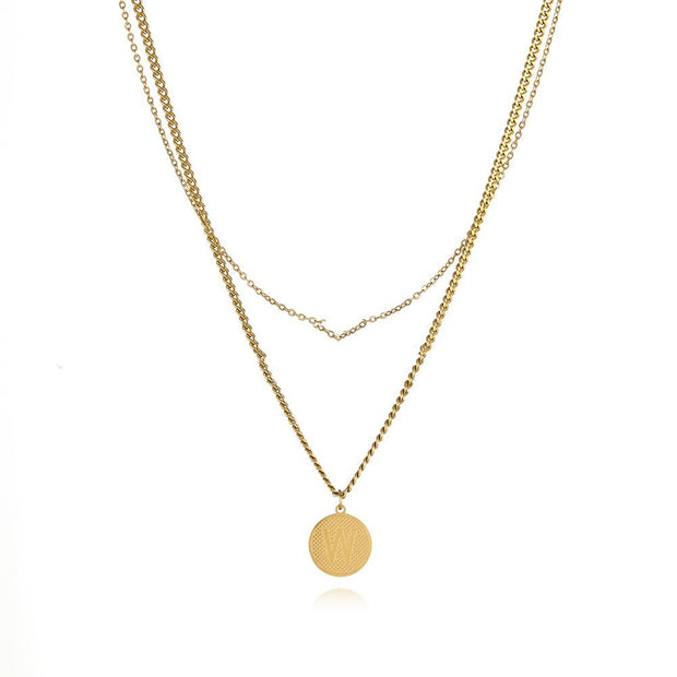 Fashion Double-layered Letter Necklace