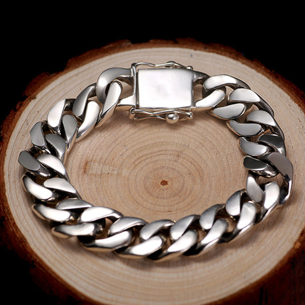 Personalized Curb Chain Widened Bold Bracelet Men's Jewelry