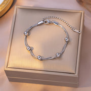 European And American Multi-layered Minimalist Round Beads Titanium Steel Bracelet