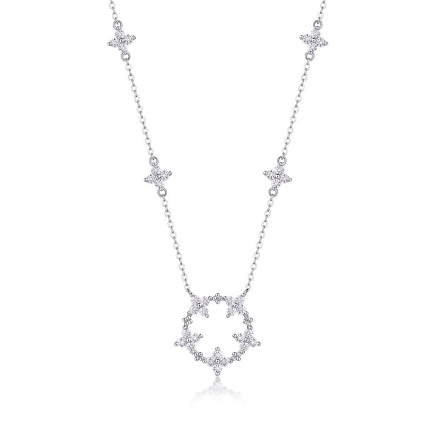 Iris - A Fashionable And Luxurious Diamond Jewelry Pendant Set With Moissanite S925 Sterling Silver And Platinum Plating