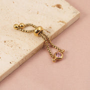 Stainless Steel Adjustable Birthstone Ring Fashion