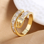 Fashion Jewelry Personalized Belt Buckle Ring Female