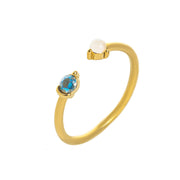 Natural Opal Zircon December Birthstone Ring