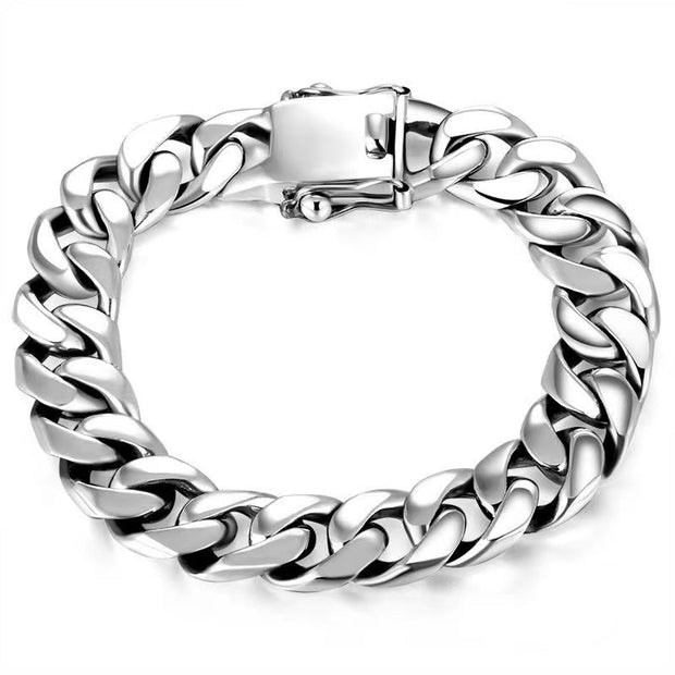 Personalized Curb Chain Widened Bold Bracelet Men's Jewelry