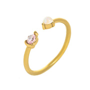 Natural Opal Zircon December Birthstone Ring