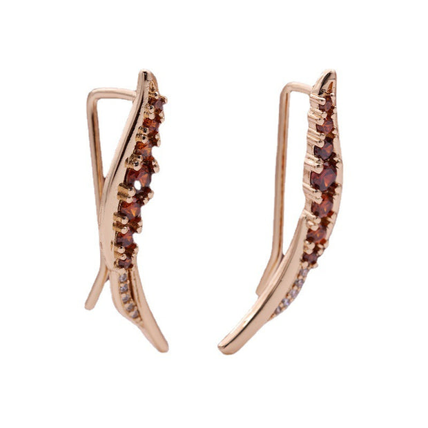 European And American Beauty Earrings Jewelry Personalized Design Micro-set Rose Gold