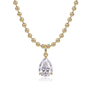 Wish Light - A Fashionable And Trendy Diamond Jewelry Necklace Pendant Set With Pear-shaped Moissanite S925 Sterling Silver And Gold Plating