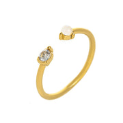 Natural Opal Zircon December Birthstone Ring