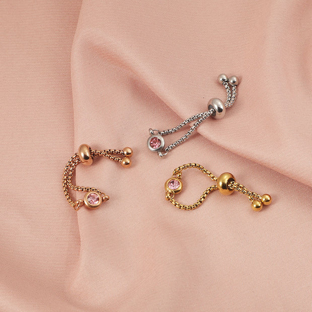 Stainless Steel Adjustable Birthstone Ring Fashion