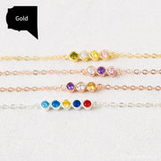 DIY Round Rainbow Zircon Birthstone Bracelet