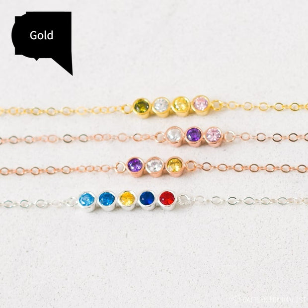 DIY Round Rainbow Zircon Birthstone Bracelet