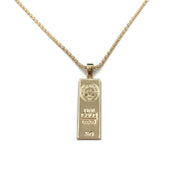 Gold Bar Necklace Male And Female Personality Hip Hop Pendant